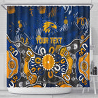 Personalized West Coast Eagles Shower Curtain Aboriginal Dot Painting Graffiti Style