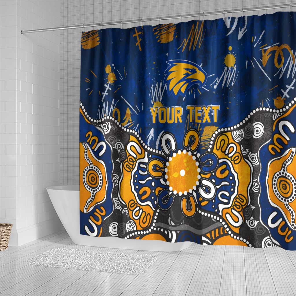 Personalized West Coast Eagles Shower Curtain Aboriginal Dot Painting Graffiti Style