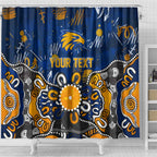 Personalized West Coast Eagles Shower Curtain Aboriginal Dot Painting Graffiti Style