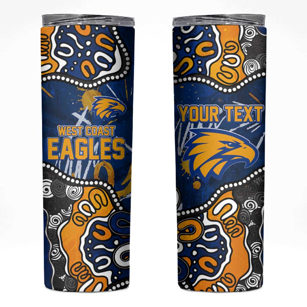 Personalized West Coast Eagles Skinny Tumbler Aboriginal Dot Painting Graffiti Style