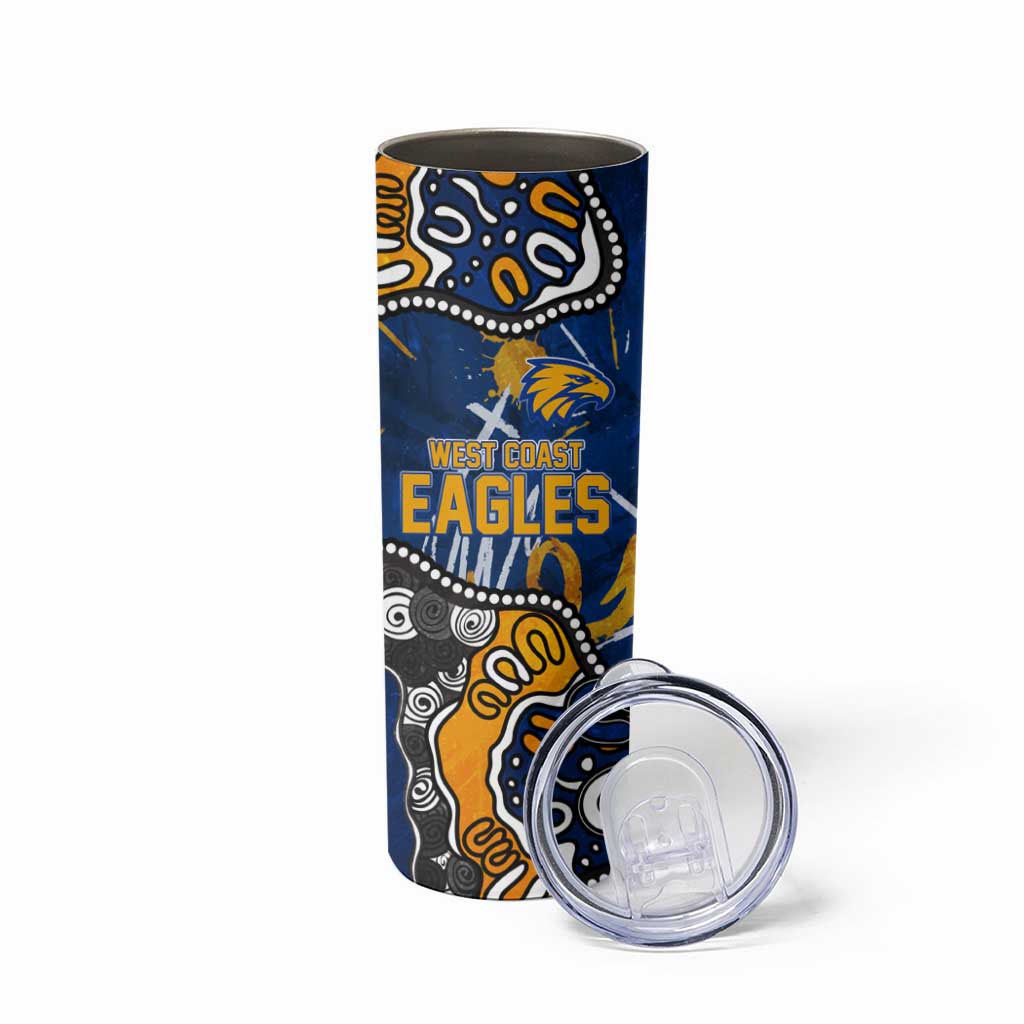 Personalized West Coast Eagles Skinny Tumbler Aboriginal Dot Painting Graffiti Style