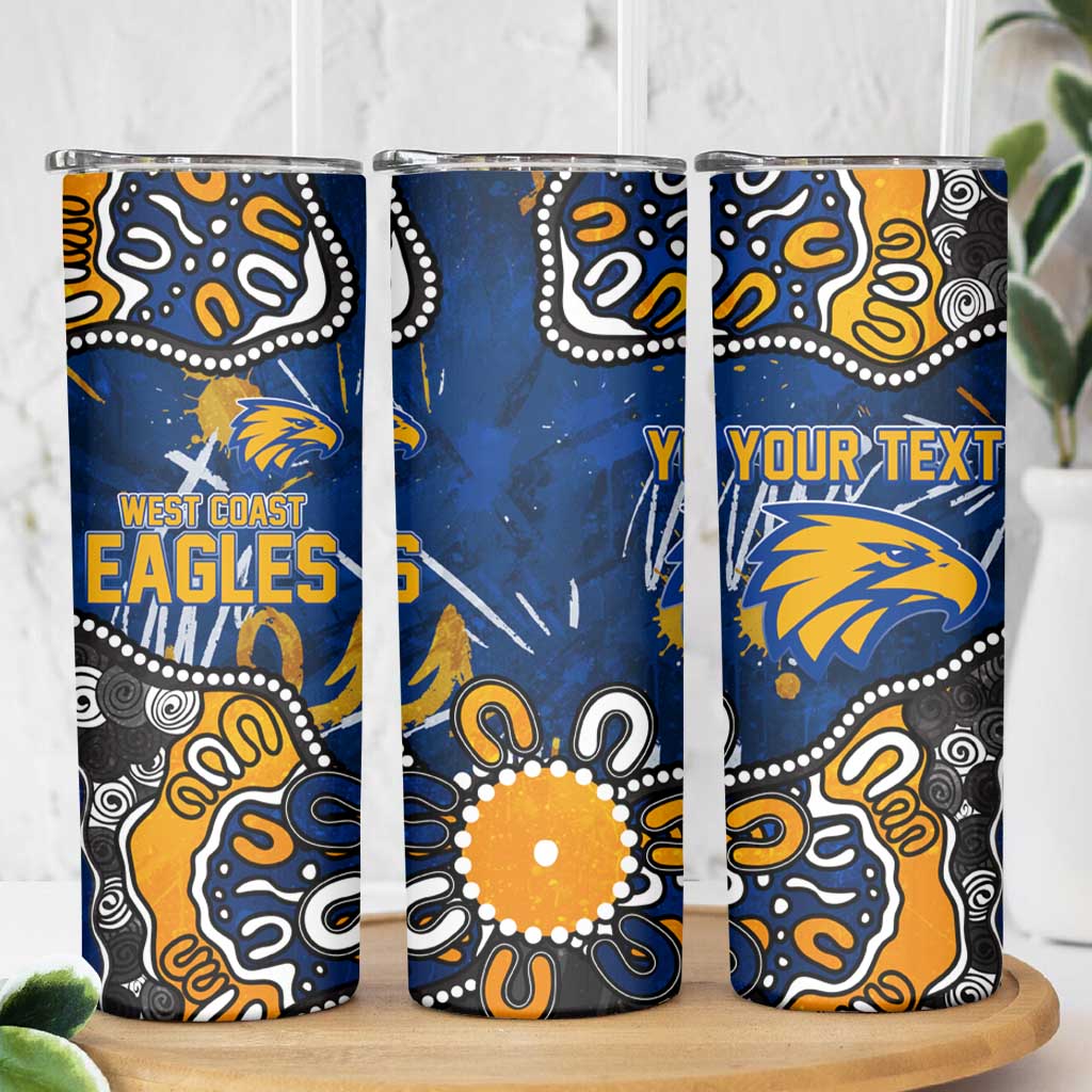 Personalized West Coast Eagles Skinny Tumbler Aboriginal Dot Painting Graffiti Style
