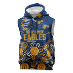 Personalized West Coast Eagles Sleeveless Hoodie Aboriginal Dot Painting Graffiti Style