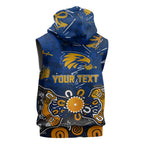 Personalized West Coast Eagles Sleeveless Hoodie Aboriginal Dot Painting Graffiti Style
