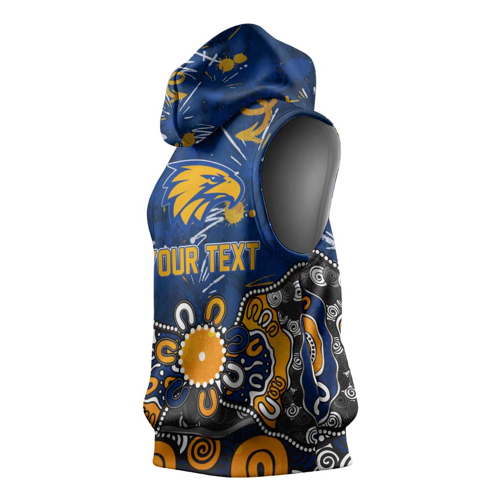Personalized West Coast Eagles Sleeveless Hoodie Aboriginal Dot Painting Graffiti Style