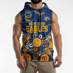 Personalized West Coast Eagles Sleeveless Hoodie Aboriginal Dot Painting Graffiti Style