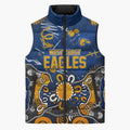 Personalized West Coast Eagles Sleeveless Puffer Jacket Aboriginal Dot Painting Graffiti Style