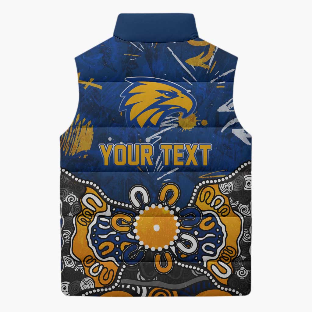 Personalized West Coast Eagles Sleeveless Puffer Jacket Aboriginal Dot Painting Graffiti Style