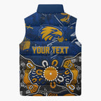 Personalized West Coast Eagles Sleeveless Puffer Jacket Aboriginal Dot Painting Graffiti Style