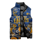 Personalized West Coast Eagles Sleeveless Puffer Jacket Aboriginal Dot Painting Graffiti Style