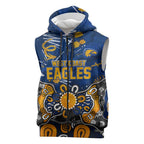 Personalized West Coast Eagles Sleeveless Zip Hoodie Aboriginal Dot Painting Graffiti Style