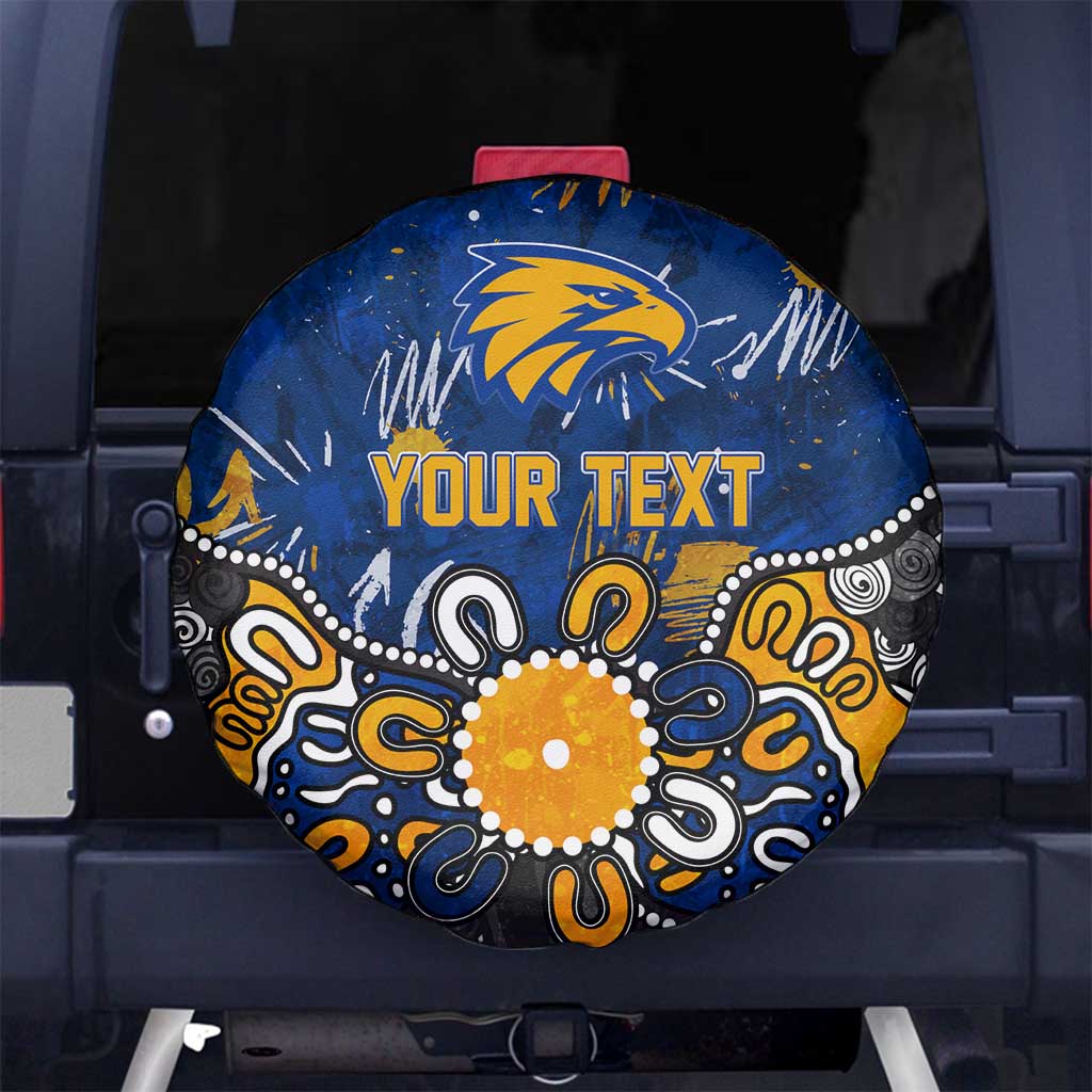Personalized West Coast Eagles Spare Tire Cover Aboriginal Dot Painting Graffiti Style