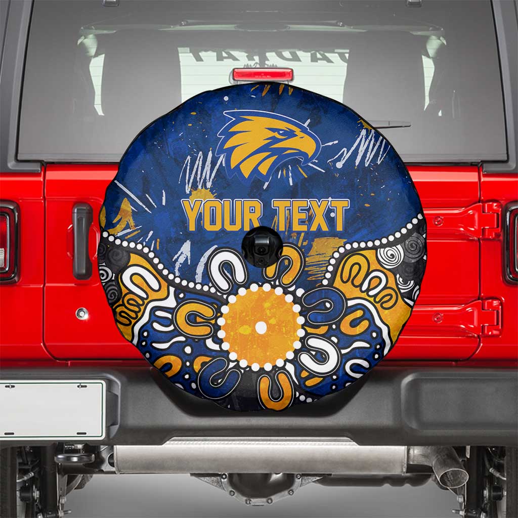 Personalized West Coast Eagles Spare Tire Cover Aboriginal Dot Painting Graffiti Style