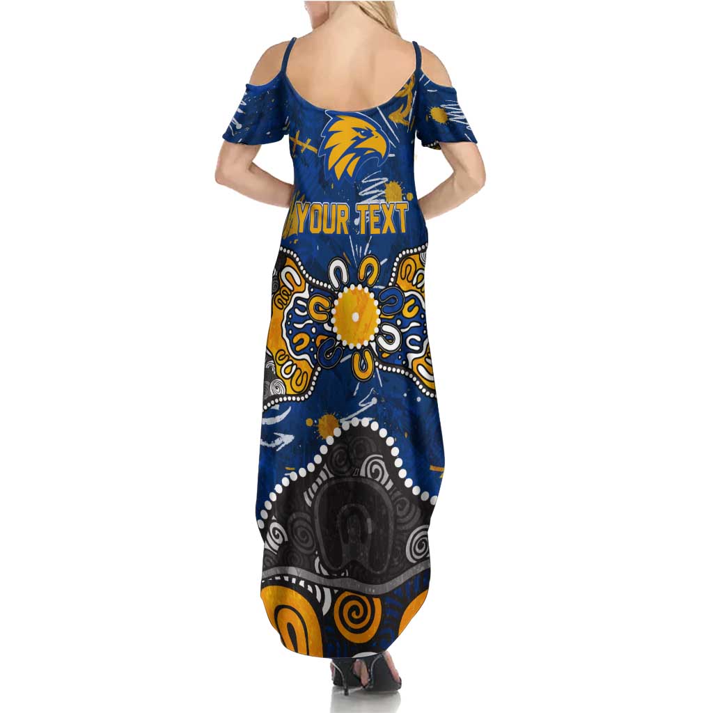 Personalized West Coast Eagles Summer Maxi Dress Aboriginal Dot Painting Graffiti Style