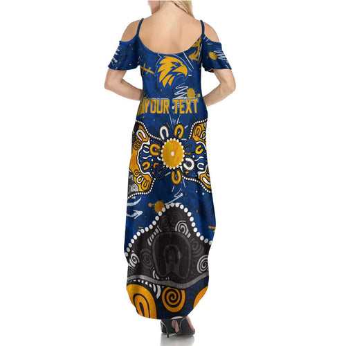Personalized West Coast Eagles Summer Maxi Dress Aboriginal Dot Painting Graffiti Style