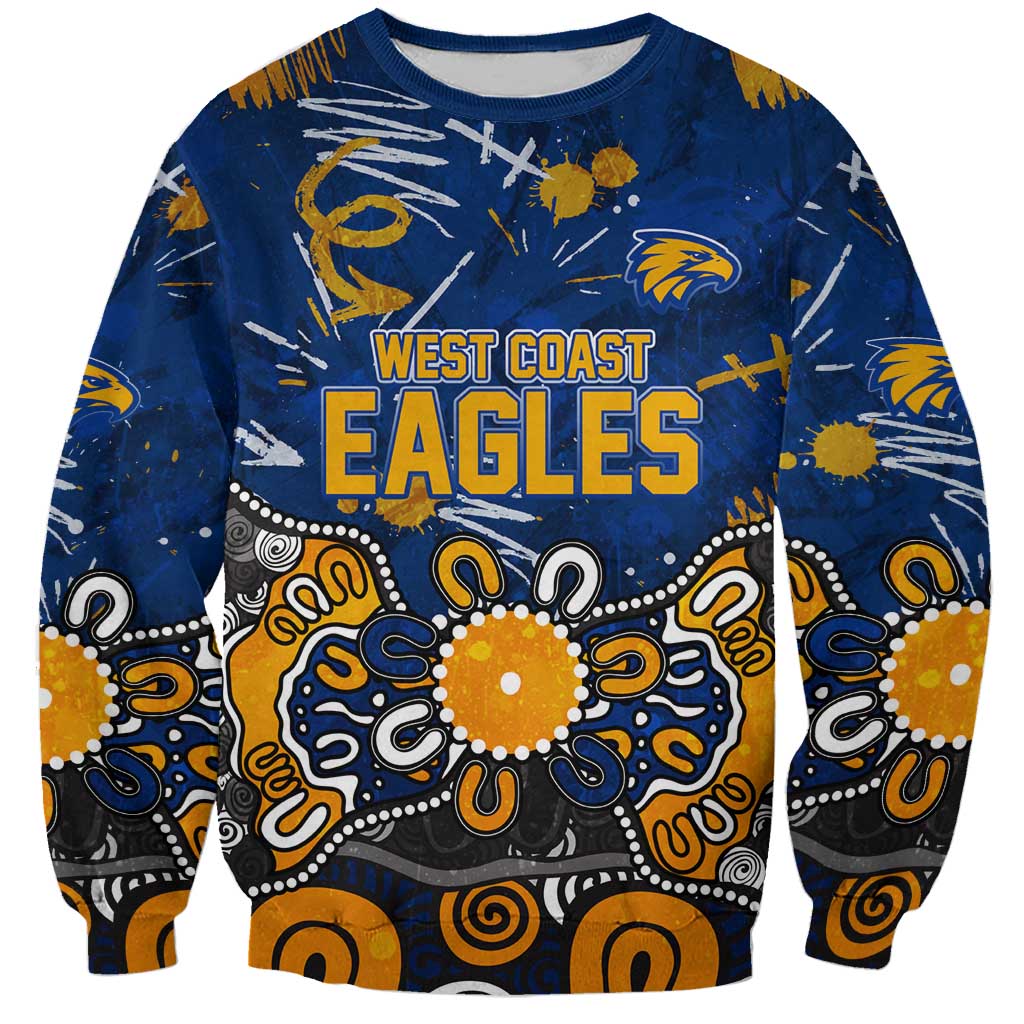 Personalized West Coast Eagles Sweatshirt Aboriginal Dot Painting Graffiti Style
