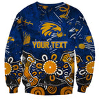 Personalized West Coast Eagles Sweatshirt Aboriginal Dot Painting Graffiti Style