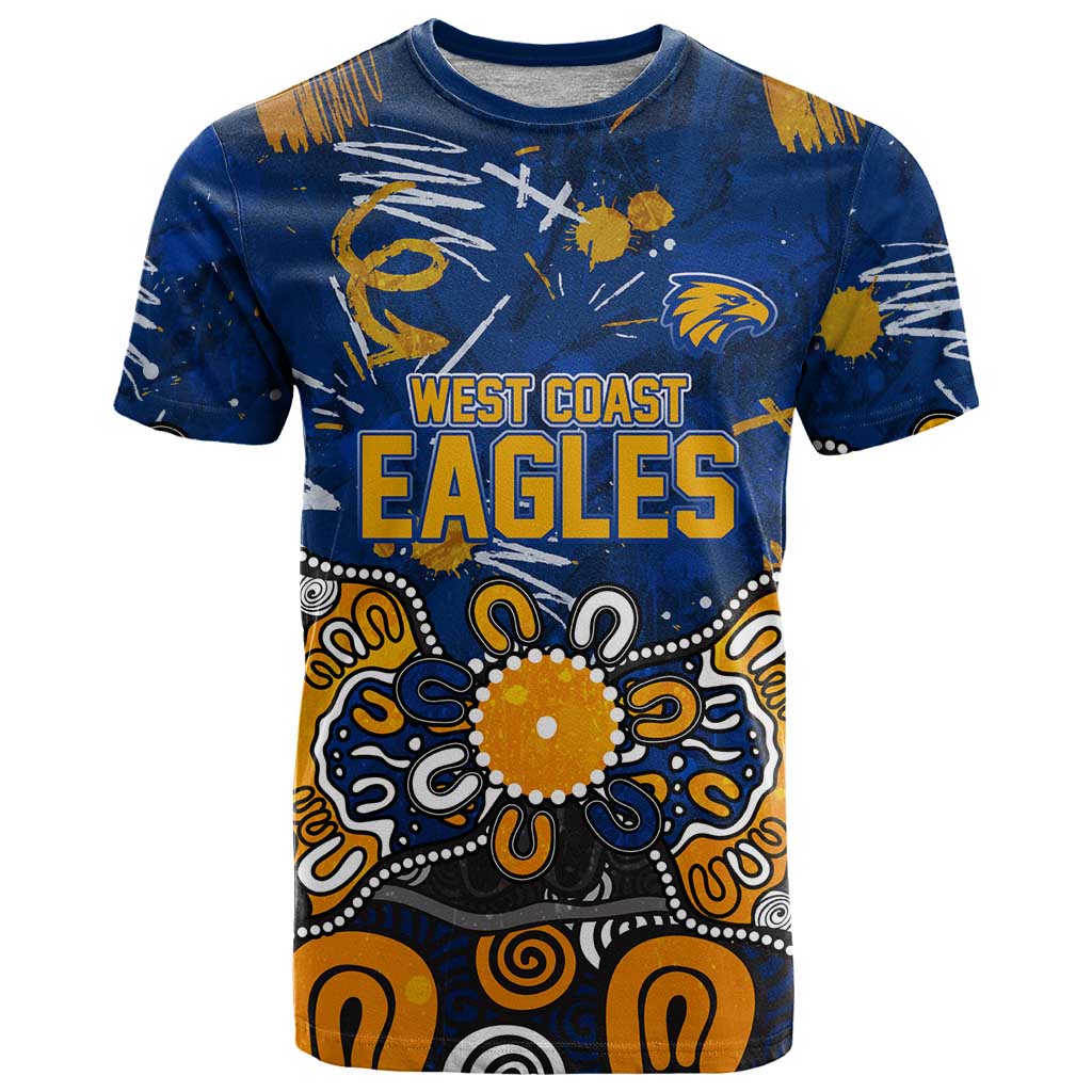Personalized West Coast Eagles T Shirt Aboriginal Dot Painting Graffiti Style