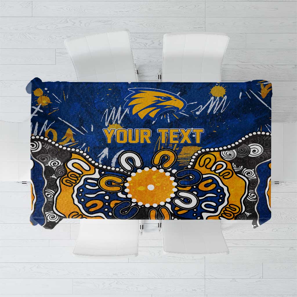 Personalized West Coast Eagles Tablecloth Aboriginal Dot Painting Graffiti Style