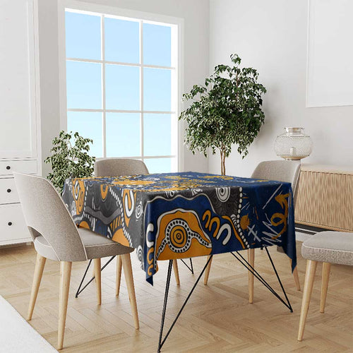 Personalized West Coast Eagles Tablecloth Aboriginal Dot Painting Graffiti Style