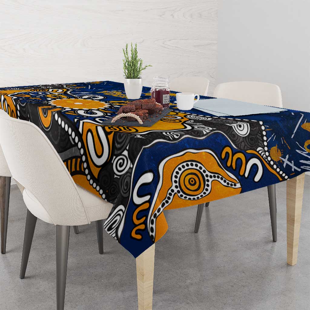 Personalized West Coast Eagles Tablecloth Aboriginal Dot Painting Graffiti Style