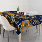 Personalized West Coast Eagles Tablecloth Aboriginal Dot Painting Graffiti Style