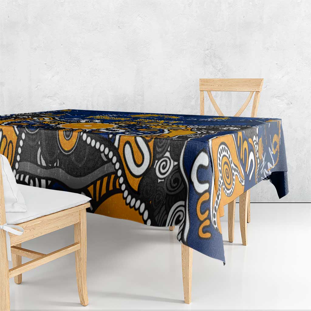 Personalized West Coast Eagles Tablecloth Aboriginal Dot Painting Graffiti Style
