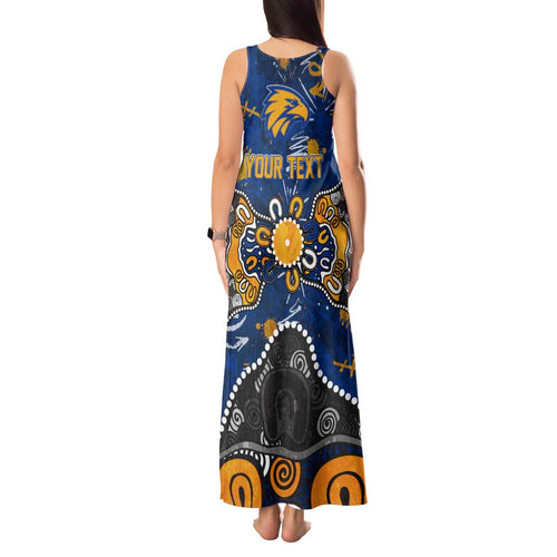 Personalized West Coast Eagles Tank Maxi Dress Aboriginal Dot Painting Graffiti Style