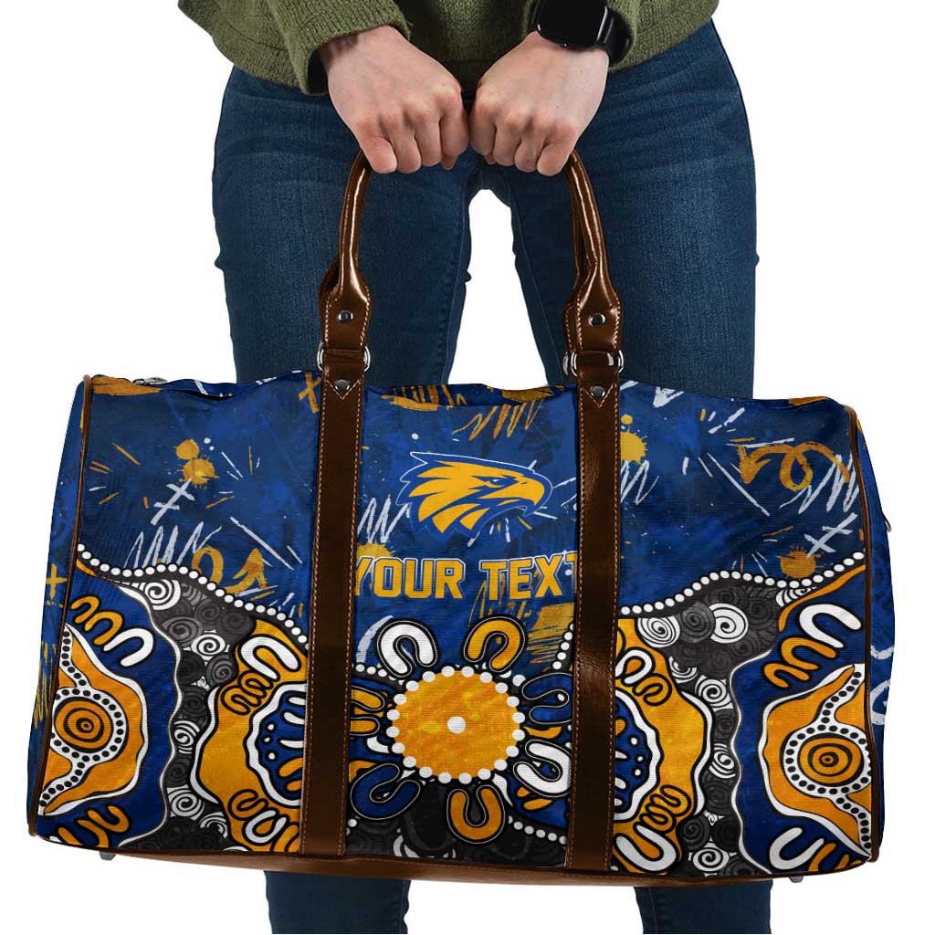 Personalized West Coast Eagles Travel Bag Aboriginal Dot Painting Graffiti Style