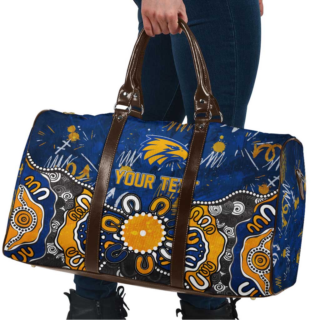 Personalized West Coast Eagles Travel Bag Aboriginal Dot Painting Graffiti Style