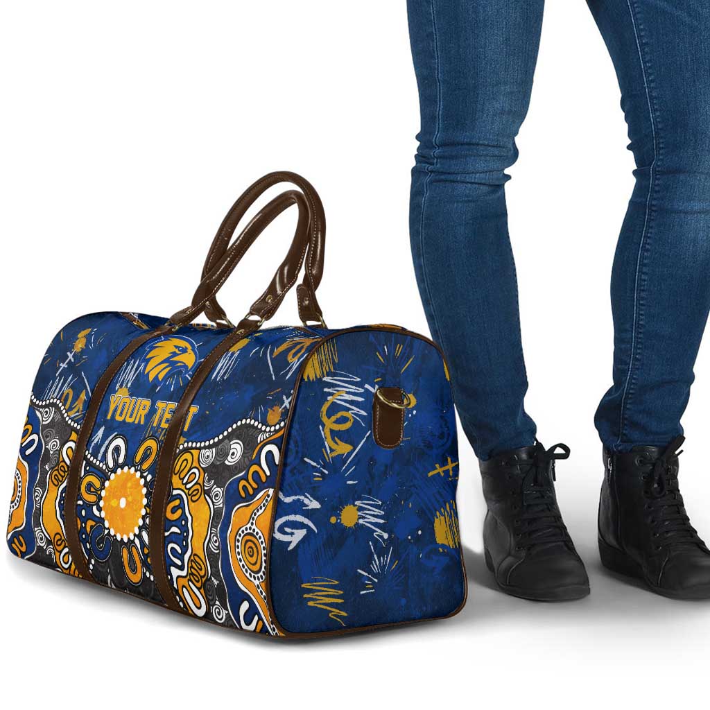 Personalized West Coast Eagles Travel Bag Aboriginal Dot Painting Graffiti Style