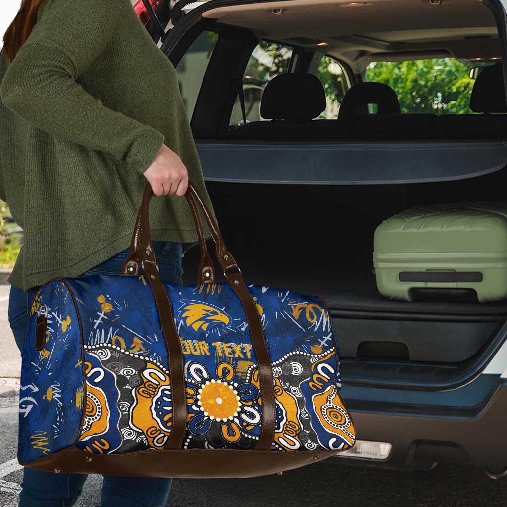 Personalized West Coast Eagles Travel Bag Aboriginal Dot Painting Graffiti Style