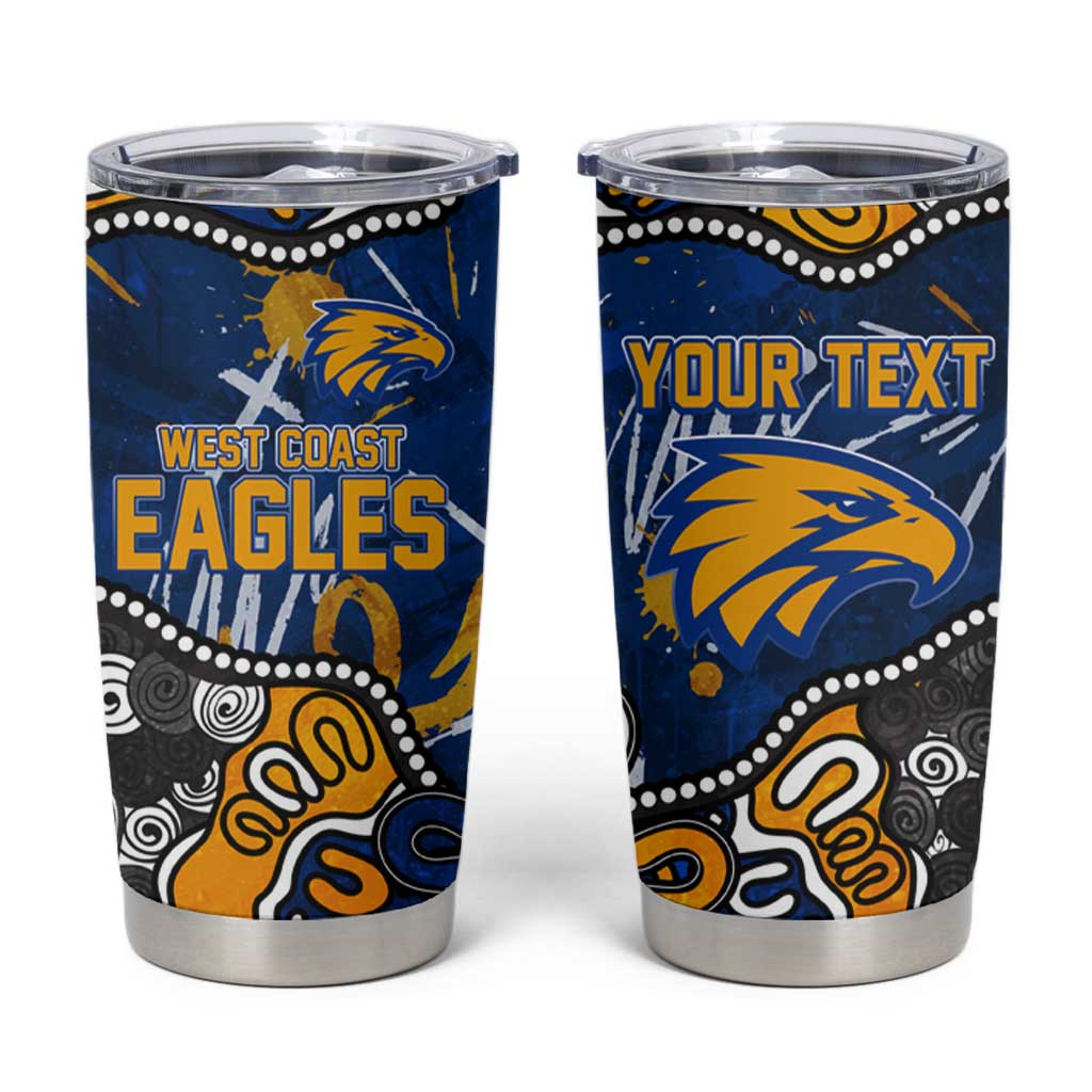 Personalized West Coast Eagles Tumbler Cup Aboriginal Dot Painting Graffiti Style