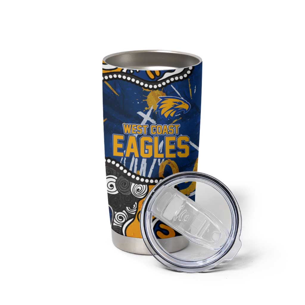 Personalized West Coast Eagles Tumbler Cup Aboriginal Dot Painting Graffiti Style