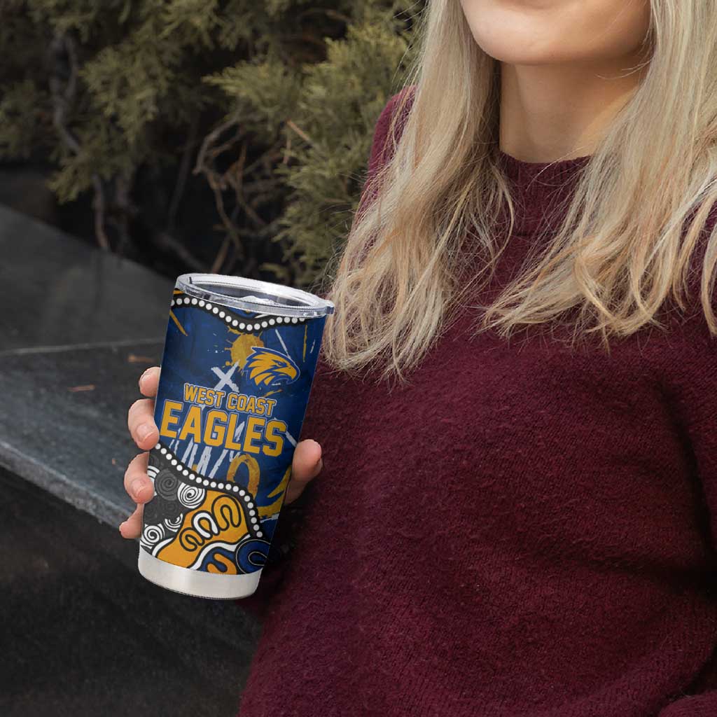 Personalized West Coast Eagles Tumbler Cup Aboriginal Dot Painting Graffiti Style
