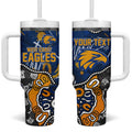 Personalized West Coast Eagles Tumbler With Handle Aboriginal Dot Painting Graffiti Style