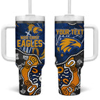 Personalized West Coast Eagles Tumbler With Handle Aboriginal Dot Painting Graffiti Style