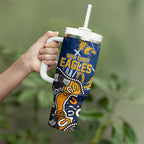 Personalized West Coast Eagles Tumbler With Handle Aboriginal Dot Painting Graffiti Style