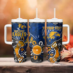Personalized West Coast Eagles Tumbler With Handle Aboriginal Dot Painting Graffiti Style