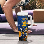 Personalized West Coast Eagles Tumbler With Handle Aboriginal Dot Painting Graffiti Style
