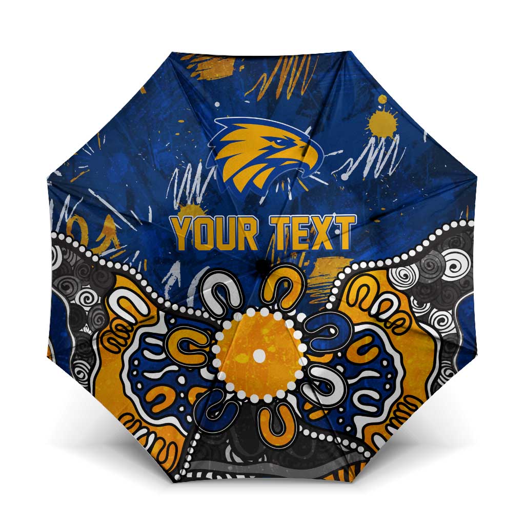 Personalized West Coast Eagles Umbrella Aboriginal Dot Painting Graffiti Style