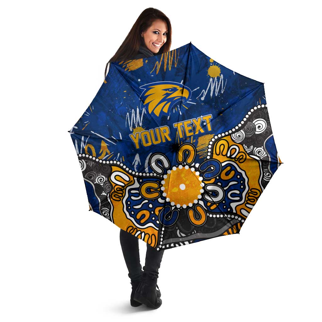 Personalized West Coast Eagles Umbrella Aboriginal Dot Painting Graffiti Style