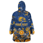 Personalized West Coast Eagles Wearable Blanket Hoodie Aboriginal Dot Painting Graffiti Style