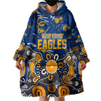 Personalized West Coast Eagles Wearable Blanket Hoodie Aboriginal Dot Painting Graffiti Style