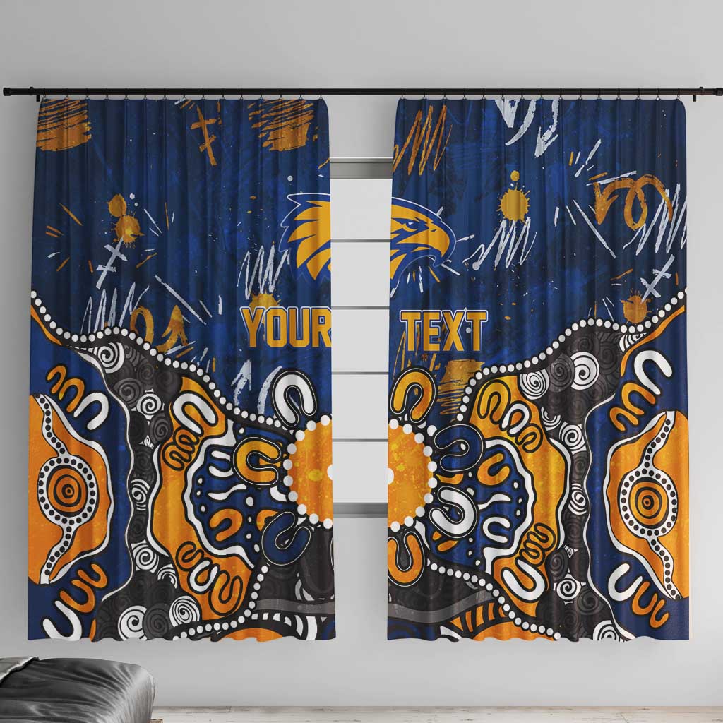 Personalized West Coast Eagles Window Curtain Aboriginal Dot Painting Graffiti Style