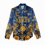 Personalized West Coast Eagles Women Casual Shirt Aboriginal Dot Painting Graffiti Style