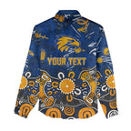 Personalized West Coast Eagles Women Casual Shirt Aboriginal Dot Painting Graffiti Style