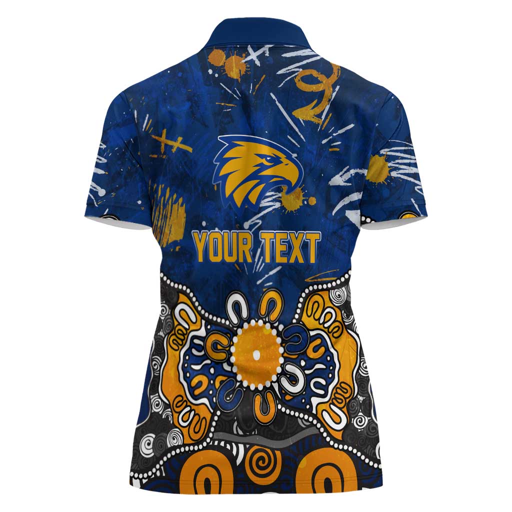 Personalized West Coast Eagles Women Polo Shirt Aboriginal Dot Painting Graffiti Style