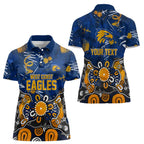 Personalized West Coast Eagles Women Polo Shirt Aboriginal Dot Painting Graffiti Style