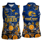 Personalized West Coast Eagles Women Sleeveless Polo Shirt Aboriginal Dot Painting Graffiti Style